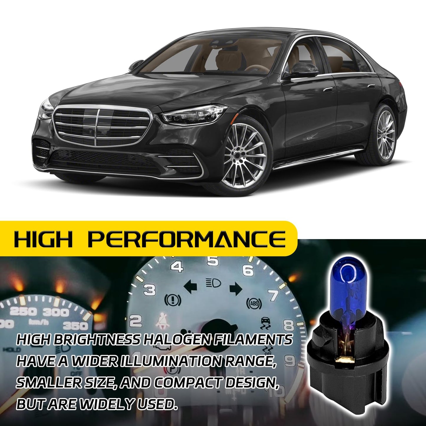 Qqwd 20Pcs T5 17 57 86 Halogen Instrument Cluster Bulbs Kits  12V Dash Light For Car Interior  Automotive Replacement Gauge Cluster Panel Bulb With T5 Sockets  Universal Lighting Accessories(Blue