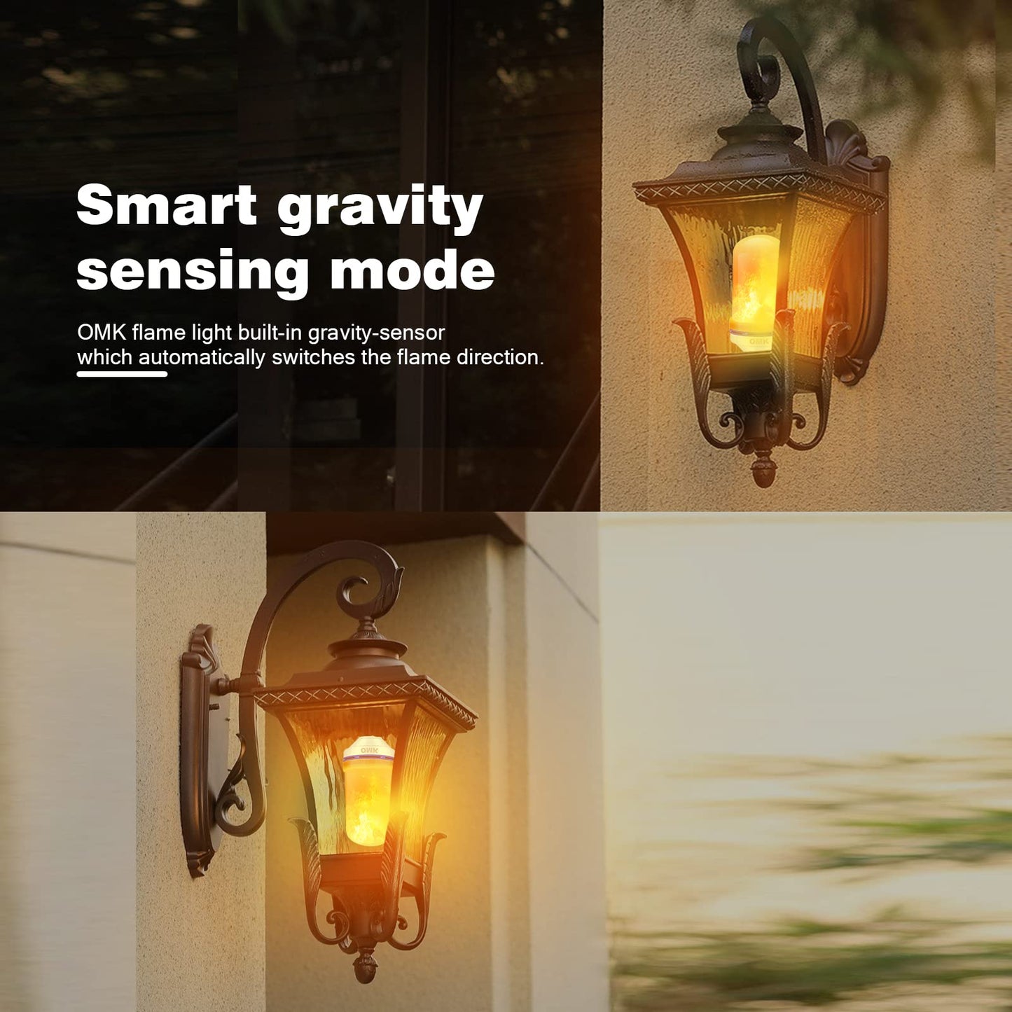 OMK LED Flame Effect Light Bulb, 1 Pack, Orange, Energy Efficient, Model FL96-OG, Decorative Lighting for Home and Holiday Use