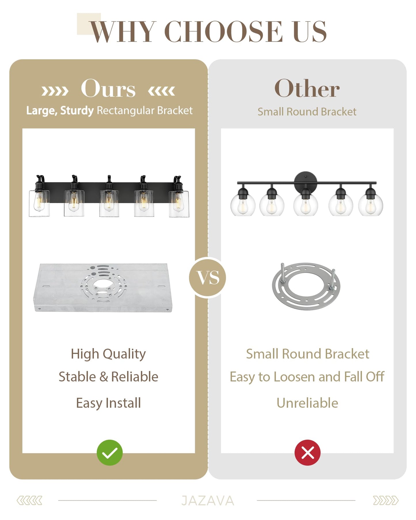 Jazava 5 Light Bathroom Vanity Light  Black Light Fixture Morden Bathroom Lighting Fixtures Over Mirror Black Wall Sconces With Clear Glass Shade Zcvl01Bk-5