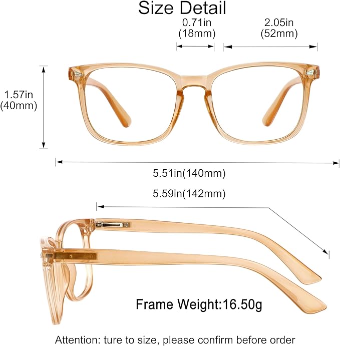 YEIN Bifocal Reading Glasses with Blue Light Blocking Lenses, Bifocal Reader for Women and Men, Vintage Square frame with Spring Hinge (+0.50/+3.00 magnification)