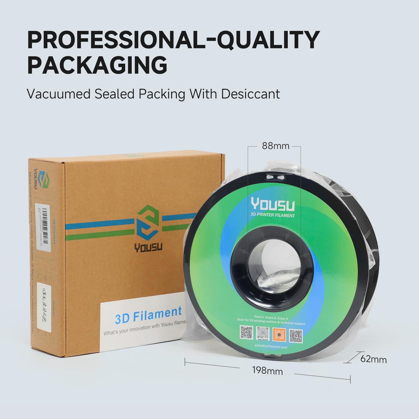 YOUSU Matte PLA Filament 1.75mm 1KG, Light Brown 3D Printer Filament, A Variety of Colors and Unique Matte Effect, Easy to Print, Great Layer Bonding, Works with Most FDM Printers
