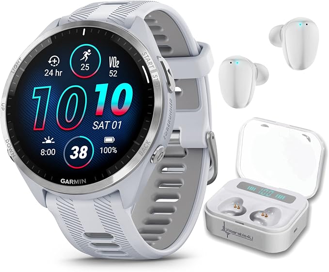 Wearable4U - Garmin Forerunner 965 Premium GPS Running and Triathlon 47mm Smartwatch with AMOLED Touchscreen Display, Tita...