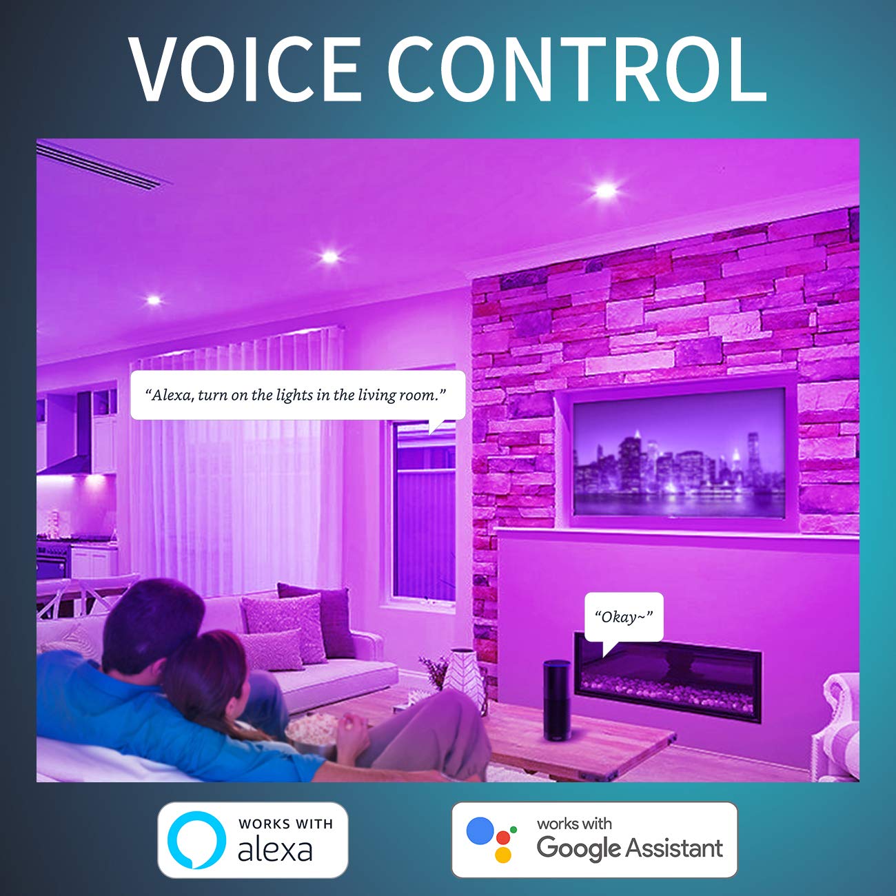ANWIO Smart Light Bulb BR30 RGB LED WiFi Dimmable E26 Base 8.5W 650 Lumen 2 Pack