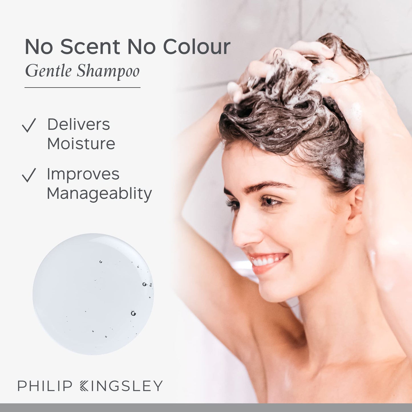 PHILIP KINGSLEY | No Scent No Color Gentle Shampoo | For Sensitive and Delicate Scalps | Sulfate-Free and Fragrance-Free | 33.8o