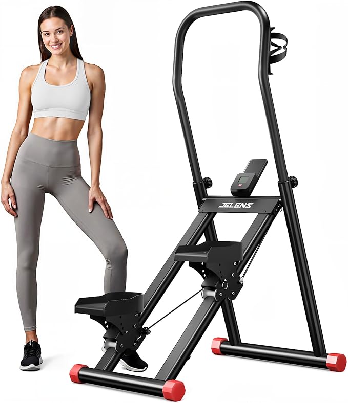 Stair Stepper for Home Gym Exercise, Compact Folding Cardio Stair Climber for Full-Body Workout, Vertical Climber Machine,...