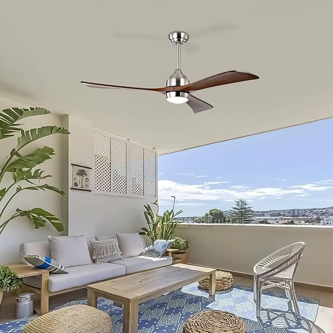 NicBex Ceiling Fan 52 Inch Ceiling Fan with Lights Ceiling Fans with 3 Blades and Remote Control Reversible Ceiling Fan with 6 Wind Speed Levels for Bedroom, Living Room, Brown
