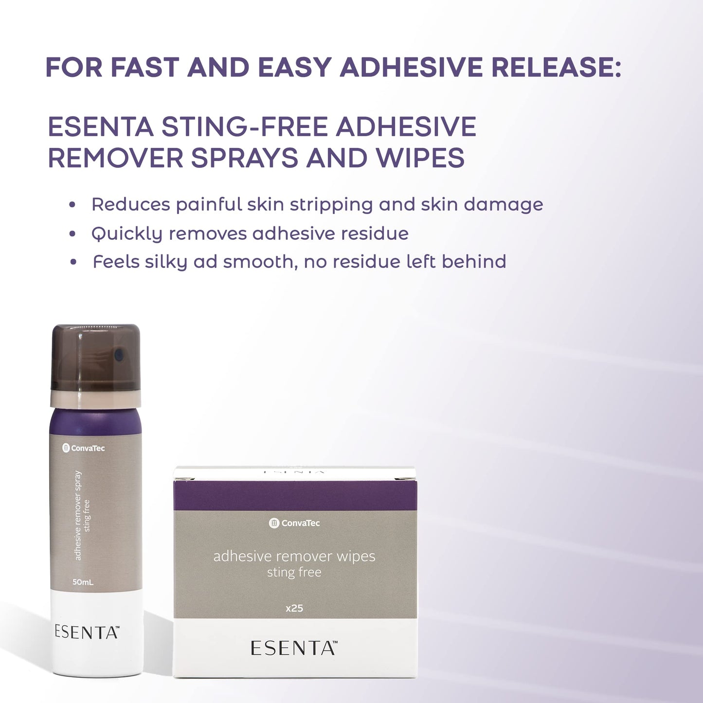 ConvaTec ESENTA Adhesive Remover Spray for Around Stomas and Wounds, Sting Free, Alcohol Free, 50 mL Bottle (Pack of 1)