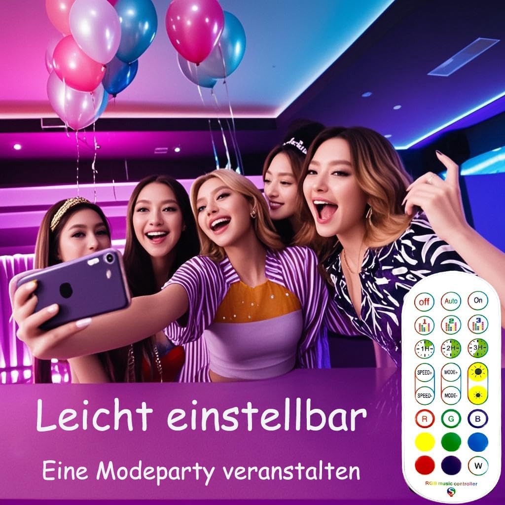 Glpe Led Strip Lights, 16.4Ft Bluetooth Rgbw, Usb Powered, Waterproof, With Smart App & Remote Control For Home Decor
