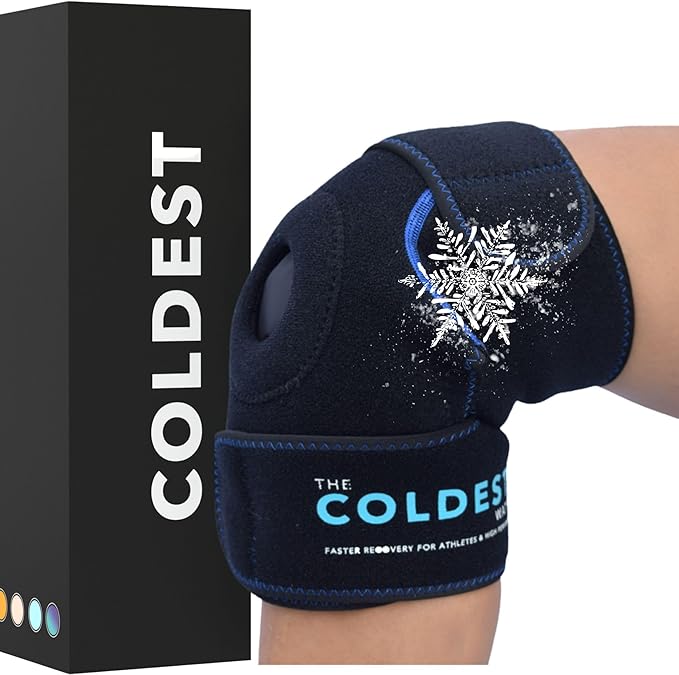 The Coldest Knee Ice Pack Wrap, Hot and Cold Therapy - Reusable Compression Best for Meniscus Tear, Injury Recovery, Bursi...