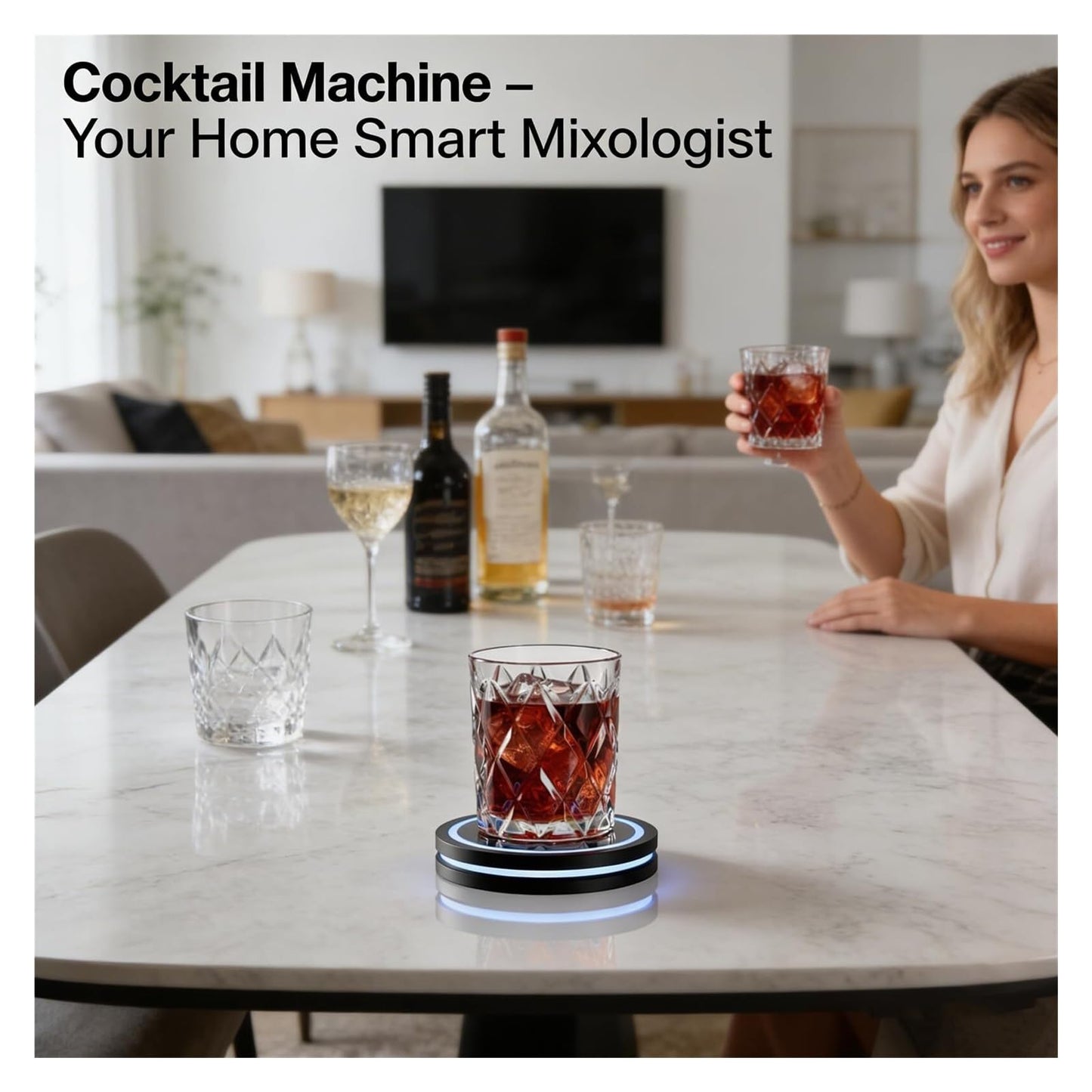 2026 New Smart Cocktail Maker 2.0 - Automated Bartending System, Portable APP-Controlled Mixer, Easy to Clean & Carry, Compact Storage Design, Suitable for Bars/Clubs/Home Use(White*2)