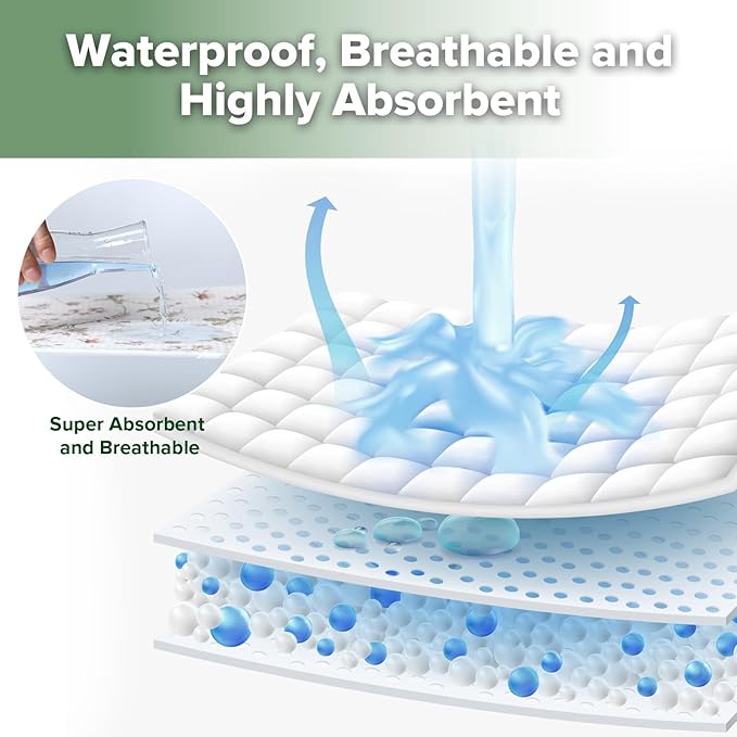 haakaa Waterproof Changing Pad Liners, 100% Cotton, Soft & Breathable (1pc, 19.5" x 27.5" Vintage Garden)