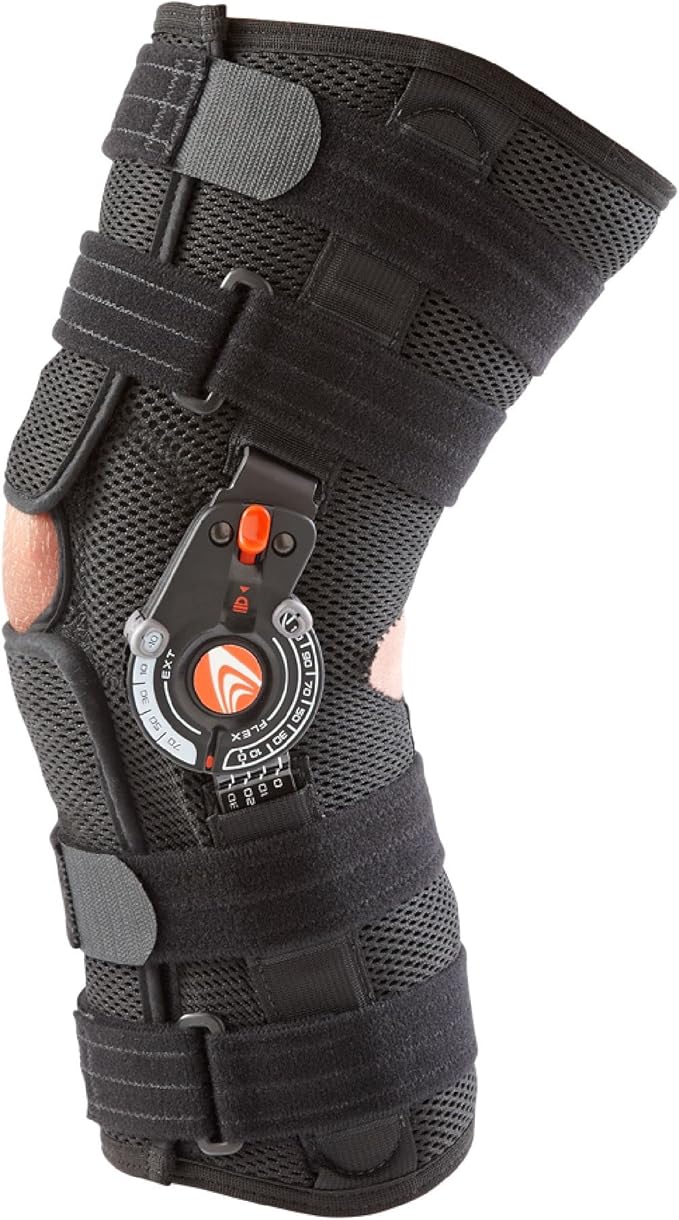 Breg Recover Knee Brace, Long, Airmesh, Open Back, Wraparound (X-Large)