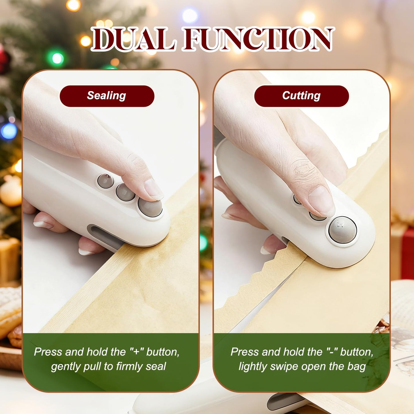 2026 Portable Handheld Vacuum Food Sealer Bag,Mini Bag Sealer, 2 in 1 Rechargeable Chip Bag Sealer Heat Sealer for Plastic Bag Snack Bag Food Storage (blue)
