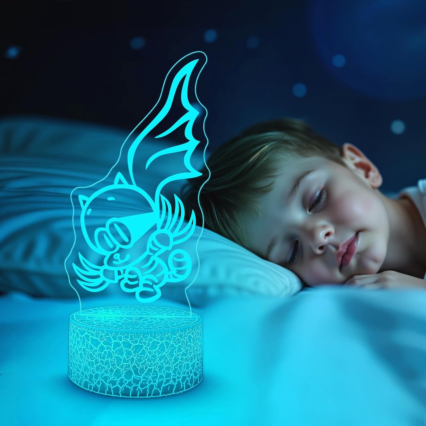 Officially Licensed Dog Man Night Light - Cat Kid LED Glow Light with Removable 7 Colors Base, Kids Bedroom Decor Bedside Lamp, Night Light for Kids, Christmas Birthday Gifts for Boys & Girls