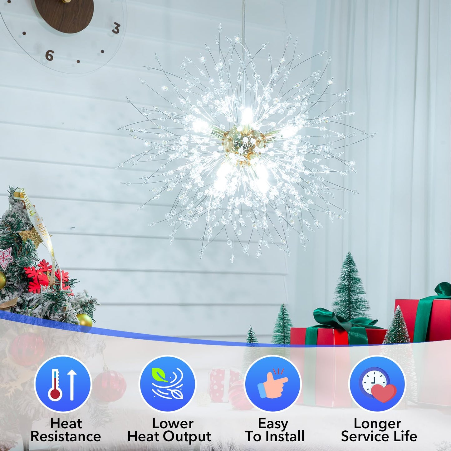 MAXvolador G9 LED Bulb Dimmable, Daylight White 6000K, 40W T4 Halogen Equivalent, Bi Pin Base 4W G9 Light Bulbs for Chandelier Lighting, 400LM, 6 Pack