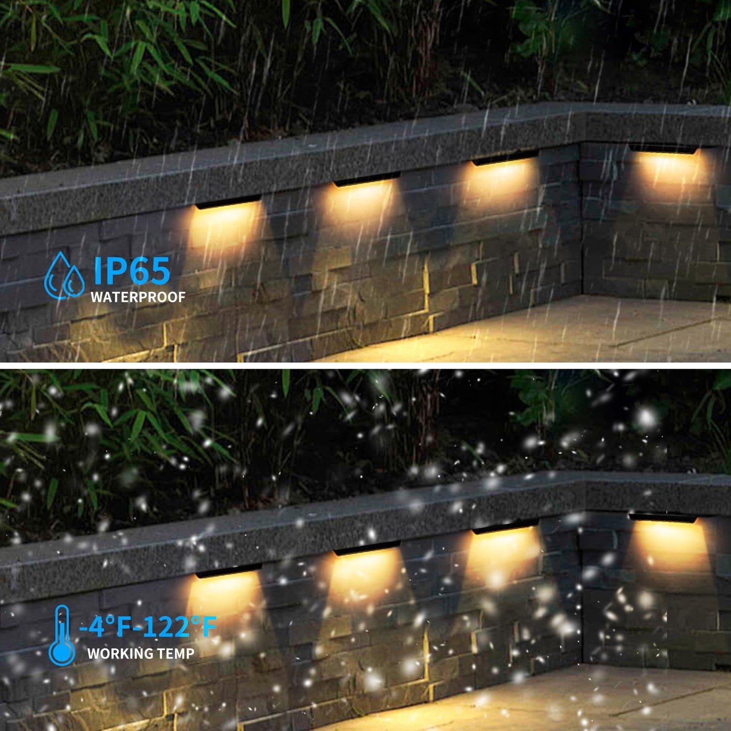 Kwinmyso 4Inch 1.8W 12V Ac/Dc Low Voltage Landscape Lighting 2700K Soft White Retaining Wall Light Hardscape Lighting Paver Light 50 000 Hours Lifespan Outdoor Step Light 4Packs-Black