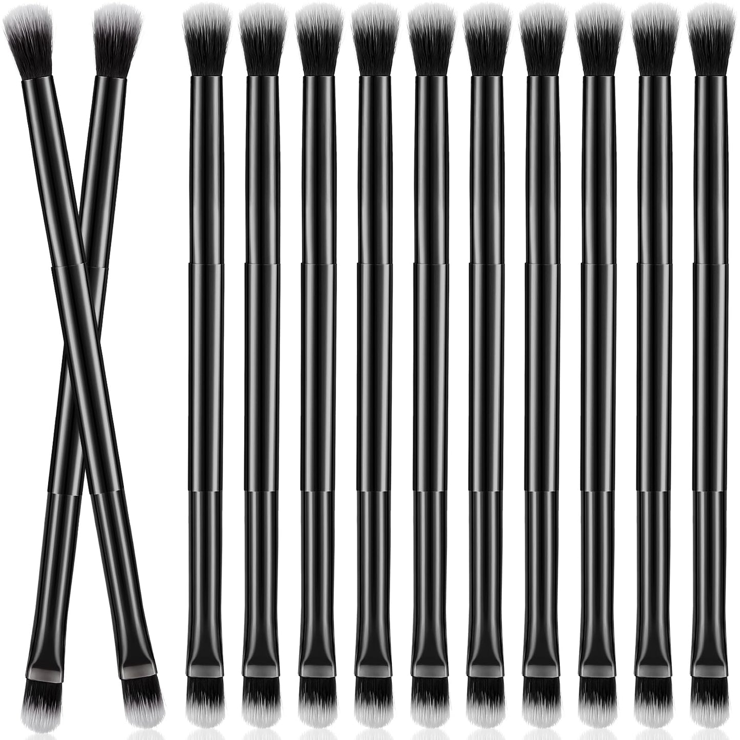 Perthlin 12 Pcs Eyeshadow Smudge Brush 2 in 1 Eyeshadow Double Ended Concealer Brush Under Eye Small Soft Firm Pointed Foundatio