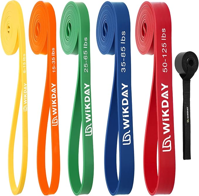 WIKDAY Resistance Bands, Pull Up Bands, Workout Bands for Exercise, Thick Heavy Resistance Band Set with Door Anchor, Elas...