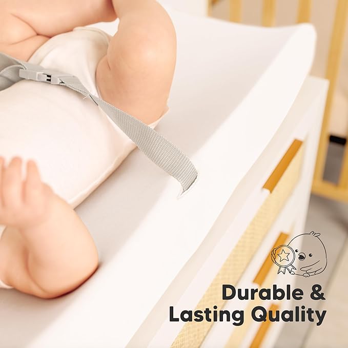 2-Pack Baby Changing Pad Cover for Girl, Boy - 32x16 Soft Viscose Derived from Bamboo Baby Diaper Changing Table Pad Cover Sheets, Neutral, Snug Fit Nursery Diaper Change Sheets (Soft White)