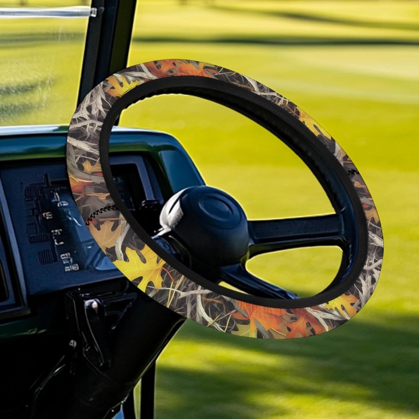 Camo Hunting Oak Golf Cart Steering Wheel Cover for Women Men Golf Cart Steering Wheel Covers for Club Car Steering Wheel Cover Accessories