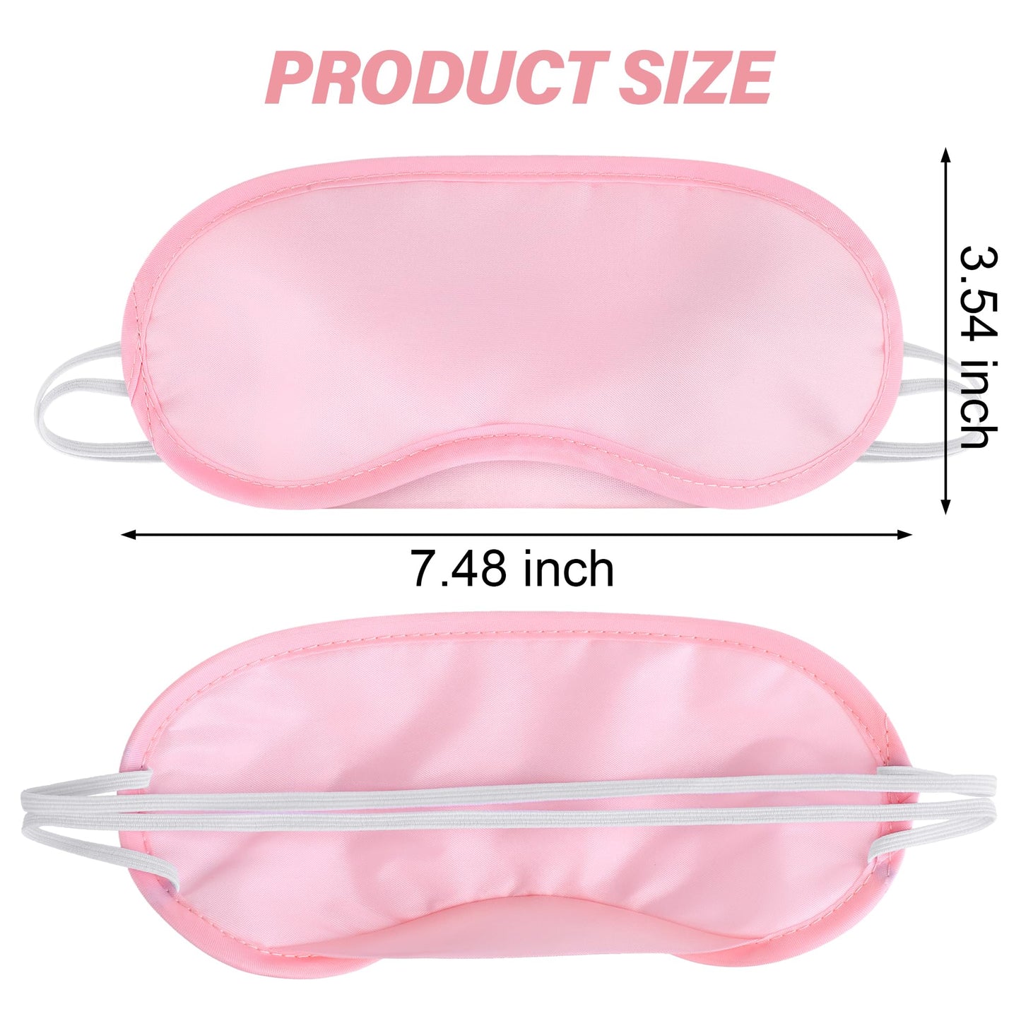 Aneco 50 Pieces Blindfold Sleep Mask Bulk Eye Mask Shade Cover with Nose Pad and Adjustable Strap for Travel Sleep Game Party Supplies, Light Pink