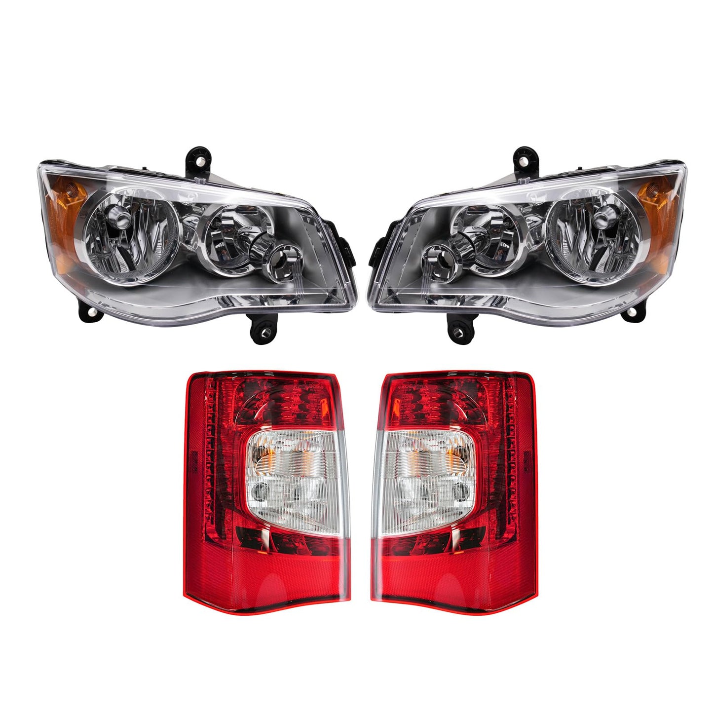 Trq Lighting Kit Driver & Passenger Side Compatible With 2011-2016 Chrysler Town & Country Ch2502192 Ch2503192 Ch2800198 Ch2801198