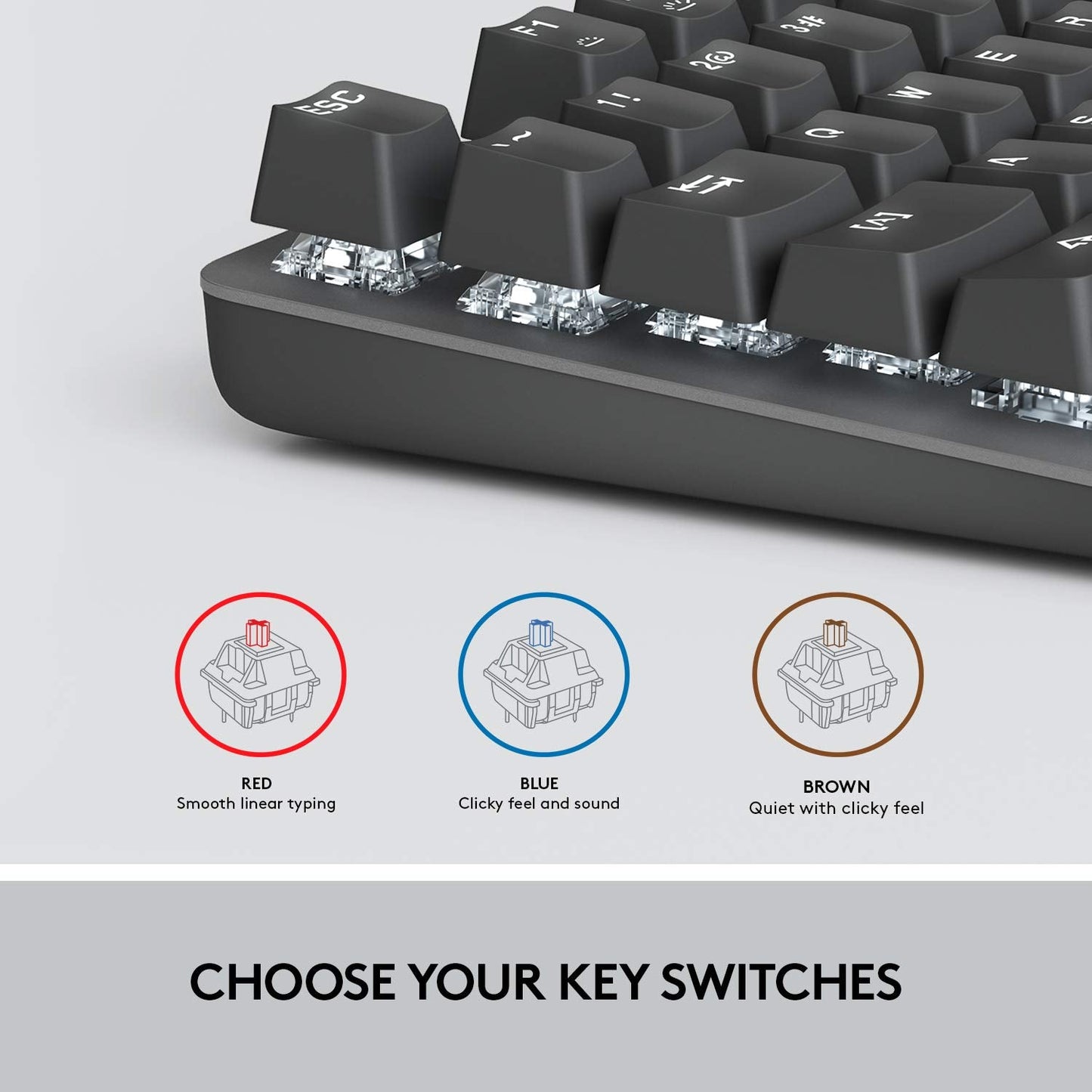 Logitech K845 Mechanical Illuminated Keyboard, Strong Adjustable Tilt Legs, Full Size, Aluminum Top Case, 104 Keys, Usb Corded,