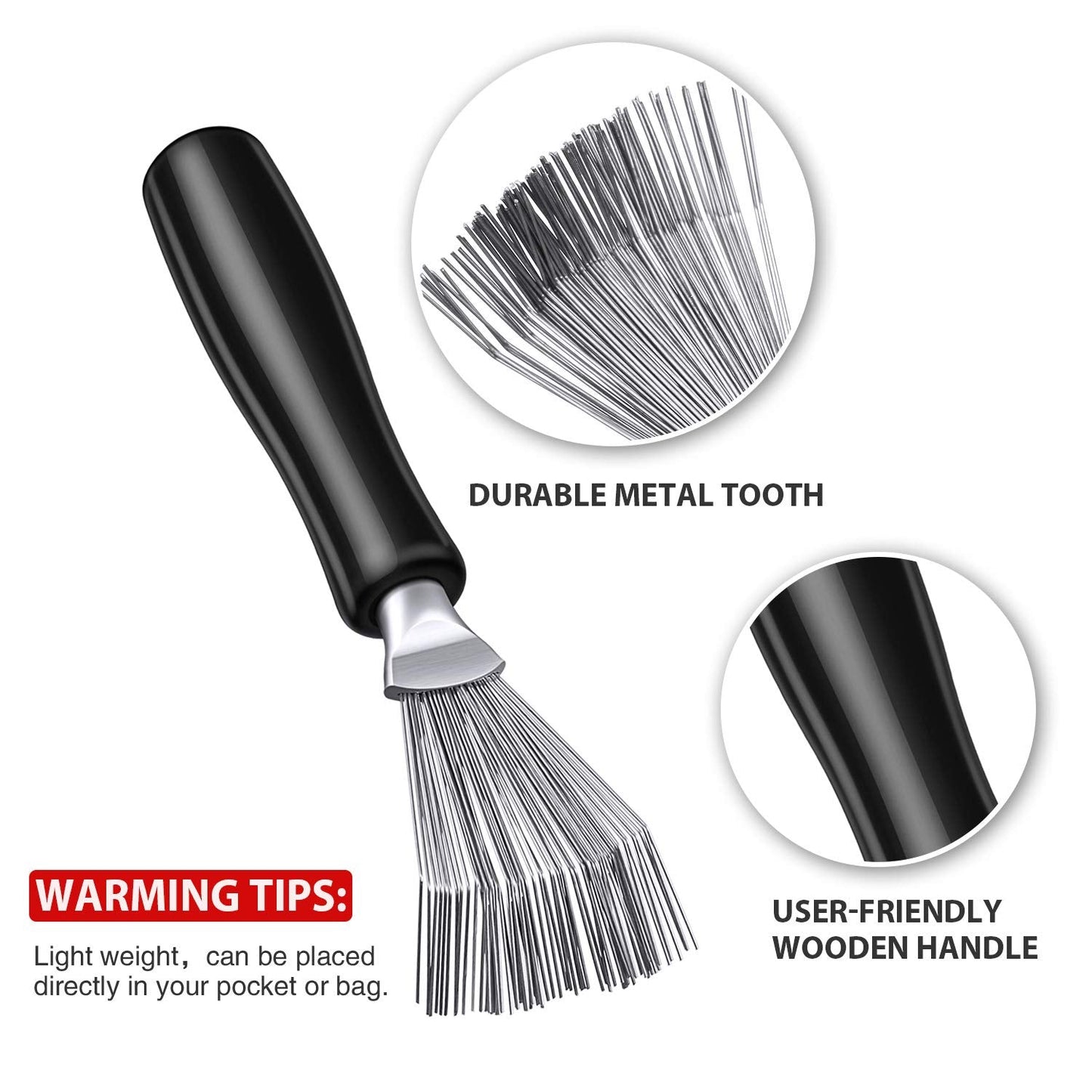 Boao 2 Pieces Hair Brush Cleaning Tool Comb Cleaner Brush Mini Comb Cleaning Hair Remover Tool for Removing Dust Home and Salon
