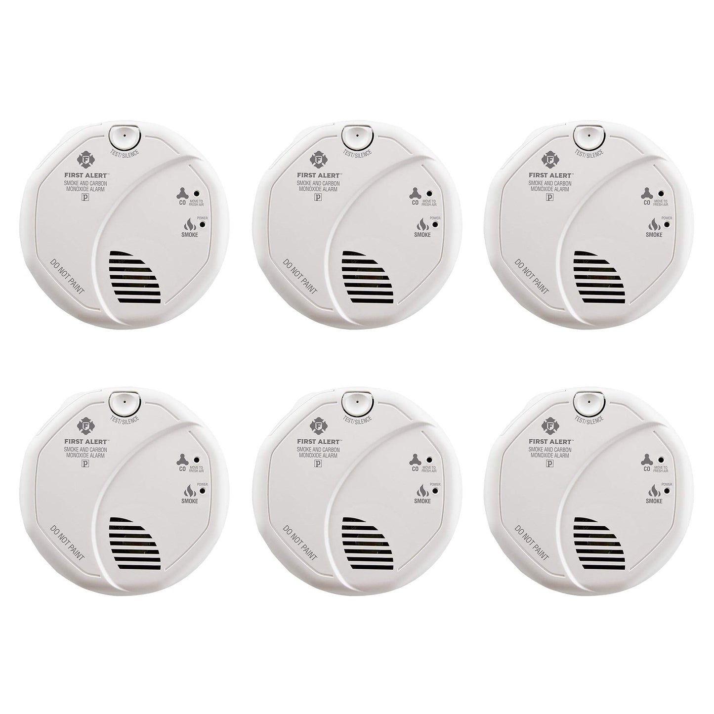First Alert BRK SC7010B-6 Hardwired Smoke and Carbon Monoxide (CO) Detector with Battery Backup, 6-Pack,White