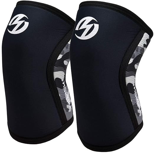 Knee Sleeves (1 Pair), 7mm Neoprene Compression Knee Braces, Great Support for Cross Training, Weightlifting, Powerliftin...