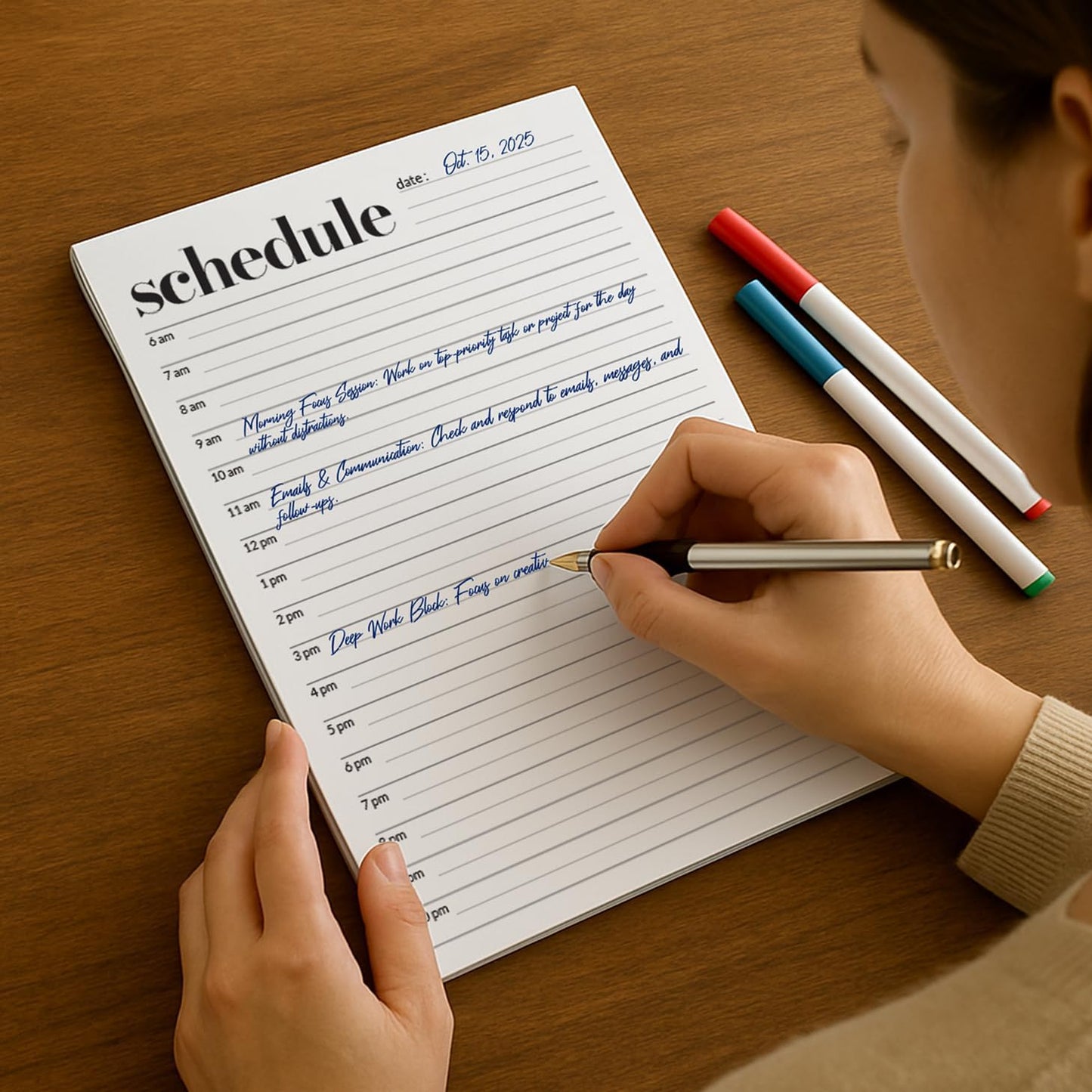 Daily Planner Notepad, Daily Schedule Pad, Tear-Off, A5 Size (5.8" x 8.3") To Do List Notepad, Productivity Planner for Work and Study, Premium Thick Paper with Cardboard Back Support by Hadigu.