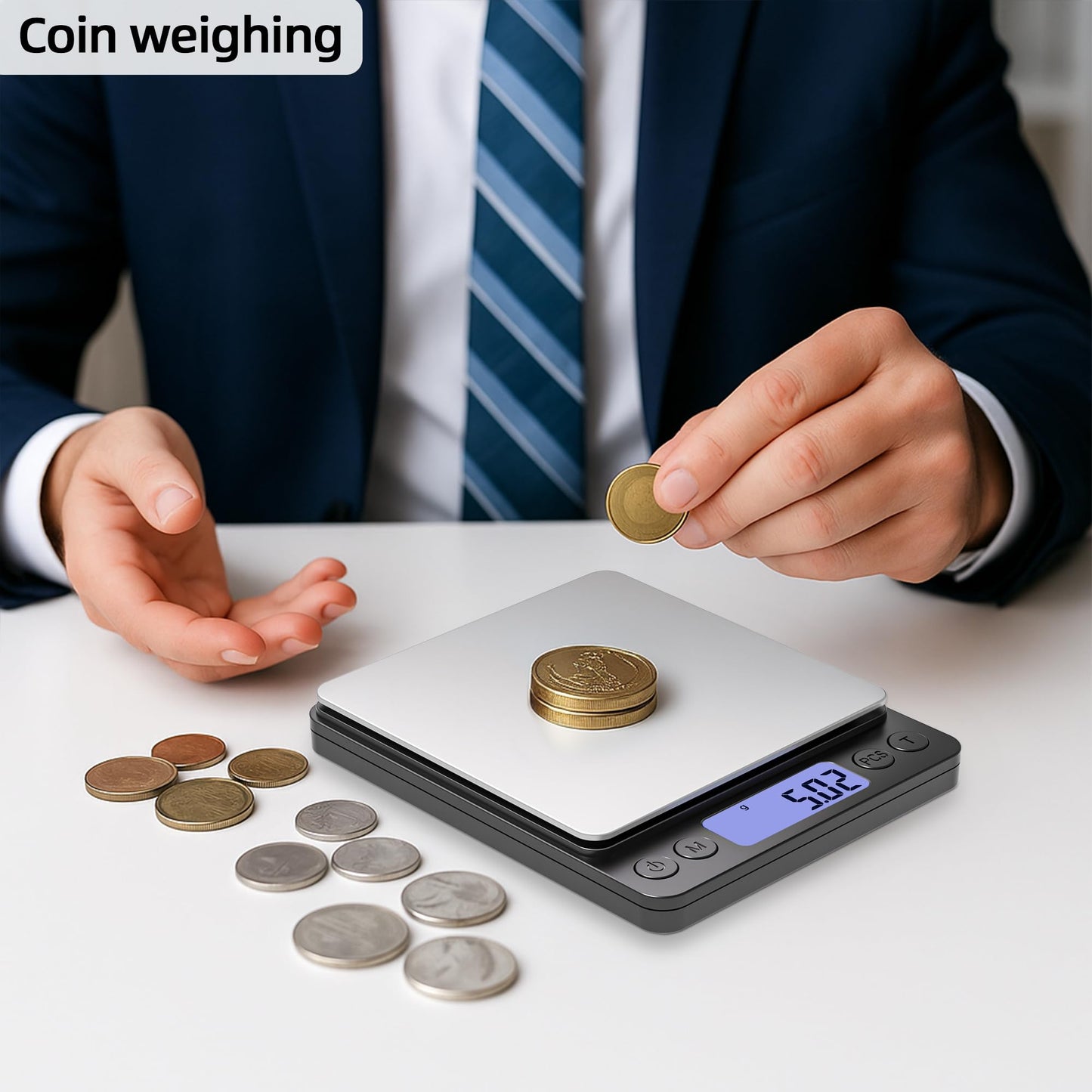 SKEAP Digital Jewelry Scale – 500g x 0.01g Precision Gold Scale for Jewelers & Collectors, Digital Pocket Scale with Backlit LCD, Tare Function– Ideal for Gemstones, Bullion & Coins.