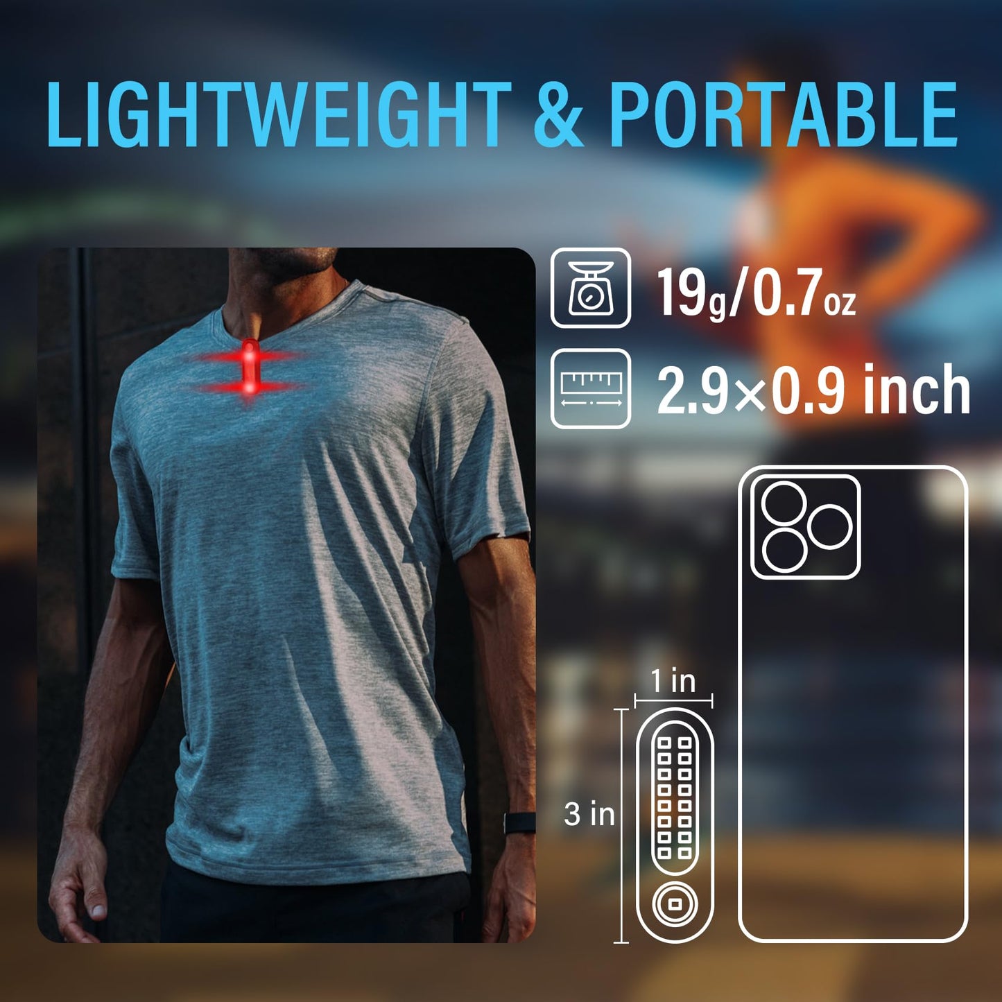 Yaklim Clip On Flashlight  Rechargeable Running Lights For Runners Portable Hands Free Flashlight For Walking Dog  Safety Light For Walking At Night  Led Work Light Warning Flashing Camping(1Pcs)