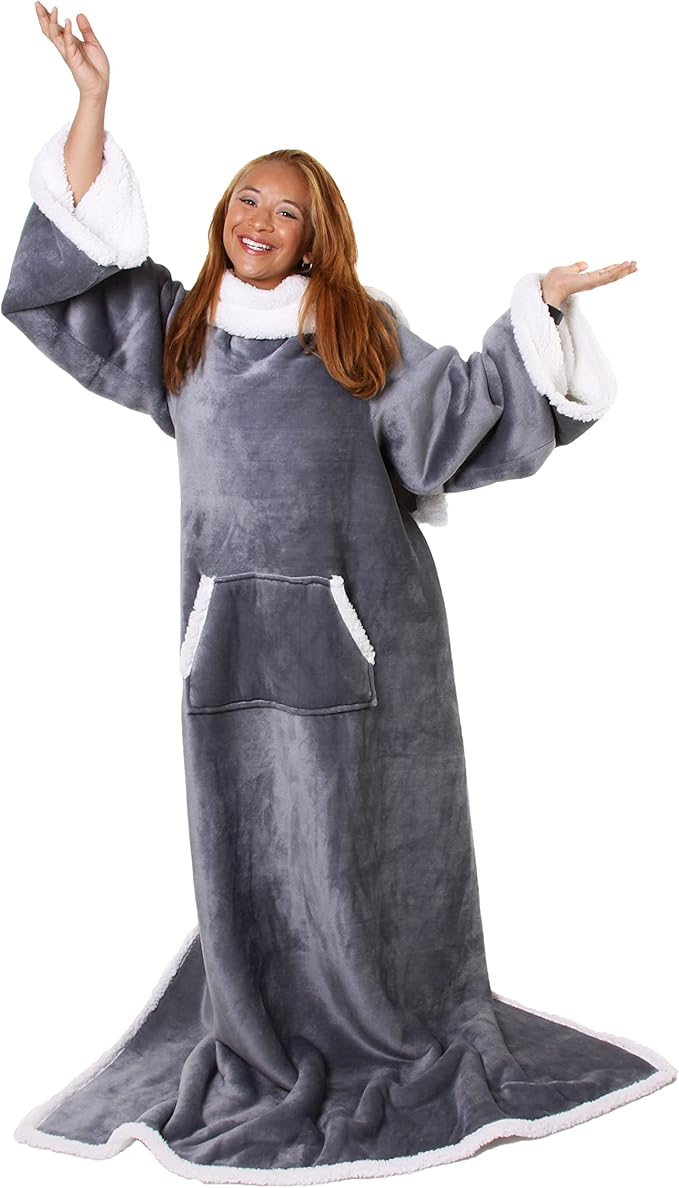 Snuggie The Original Wearable Blanket With Sleeves & Pockets | Cozy Oversized Throw for Men & Women | One Size, 71 x 54