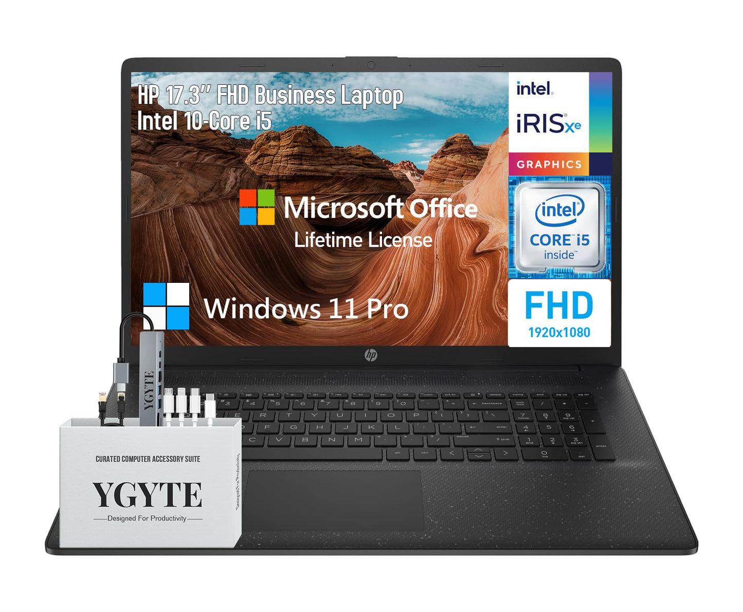 Hp 17 Laptop Computer, 17.3 Fhd Ips Laptop Pc, Intel 10-Core I5, 64Gb Ram, 2Tb Ssd, Microsoft Office Lifetime, Windows 11 Pro, W