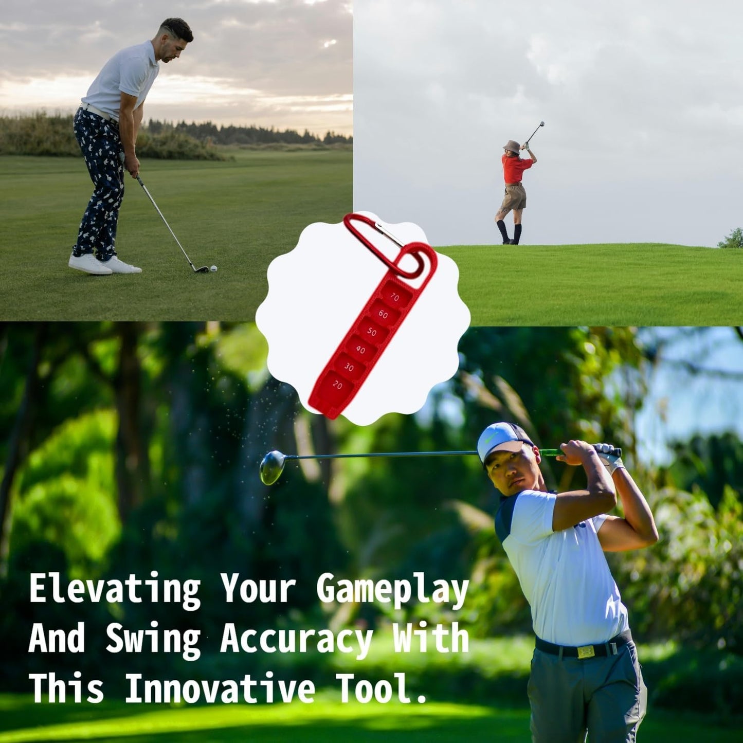 Golf Tee Elevator Golf Tee Height Adjuster, 20-70mm Precision, Portable 3D Printed Tee Setter for Accurate Placement and Game Performance