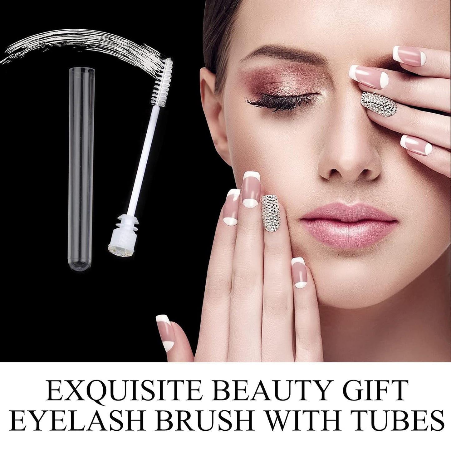 50pcs Eyelash brush Lash Wand Makeup tool Eyelash Extension supplies Cleaning brush Diamond Mascara star white