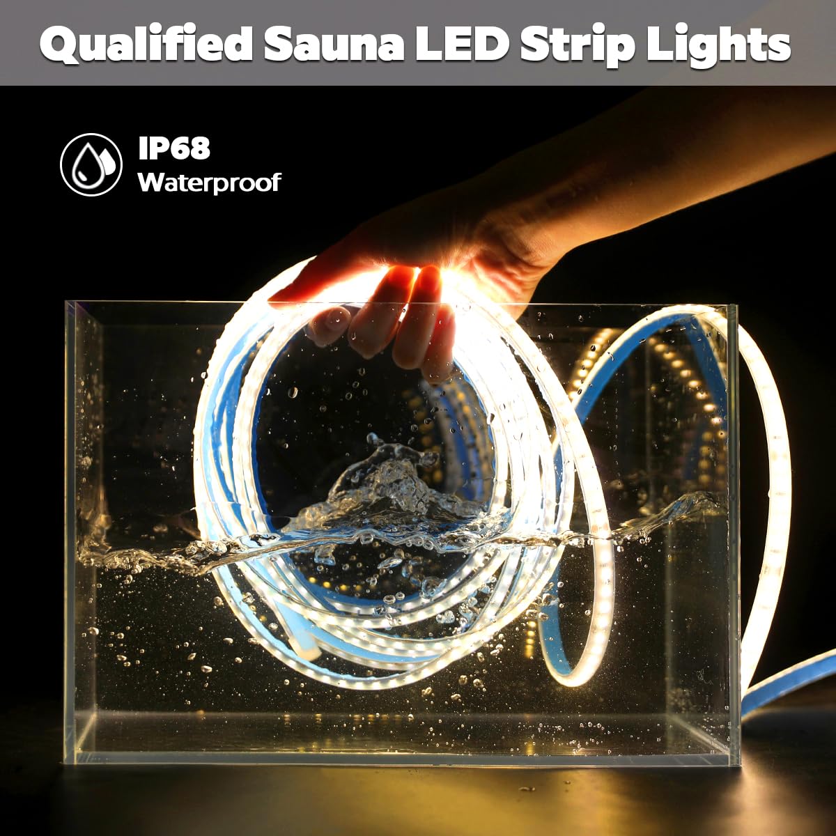 Superlightingled Dc24V 3000K White Led Strip For Sauna Lighting  Flexible Long 5M 16.4Ft 120 Leds/M High-Temperature Resistant Ip68 Waterproof Led Strip Light For Steam Room (3000K Warm White)