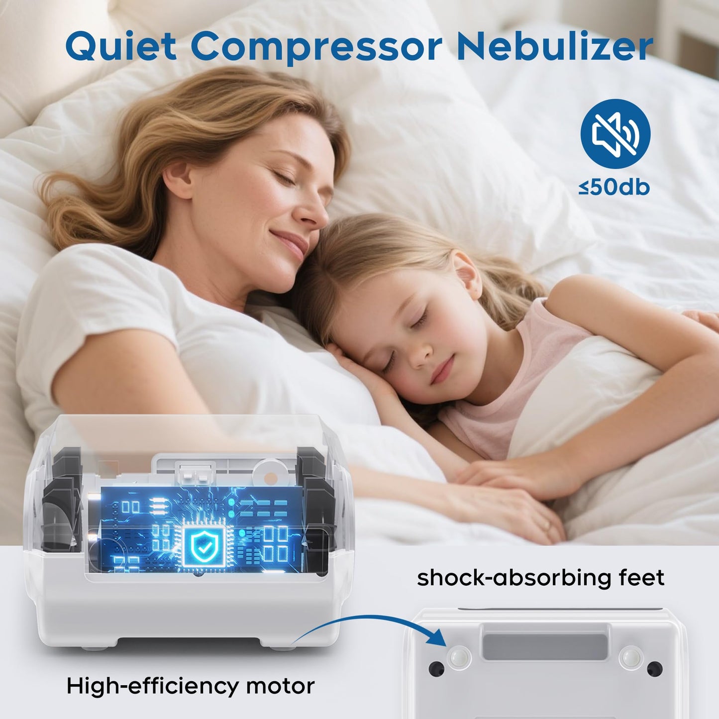 Smart Digital Display Nebulizer Machine for Adults and Kids, Compression Nebulizer for Breathing Treatment, Jet Nebulizer with Timing Function for Home Hailie Sensor NF0109