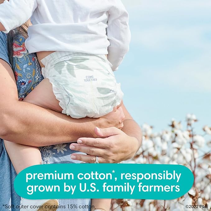 Pampers Baby Diapers - Pure Protection - Size 2, 120 Count, for up to 100% Leakproof, Premium Plant-based Skin Protection