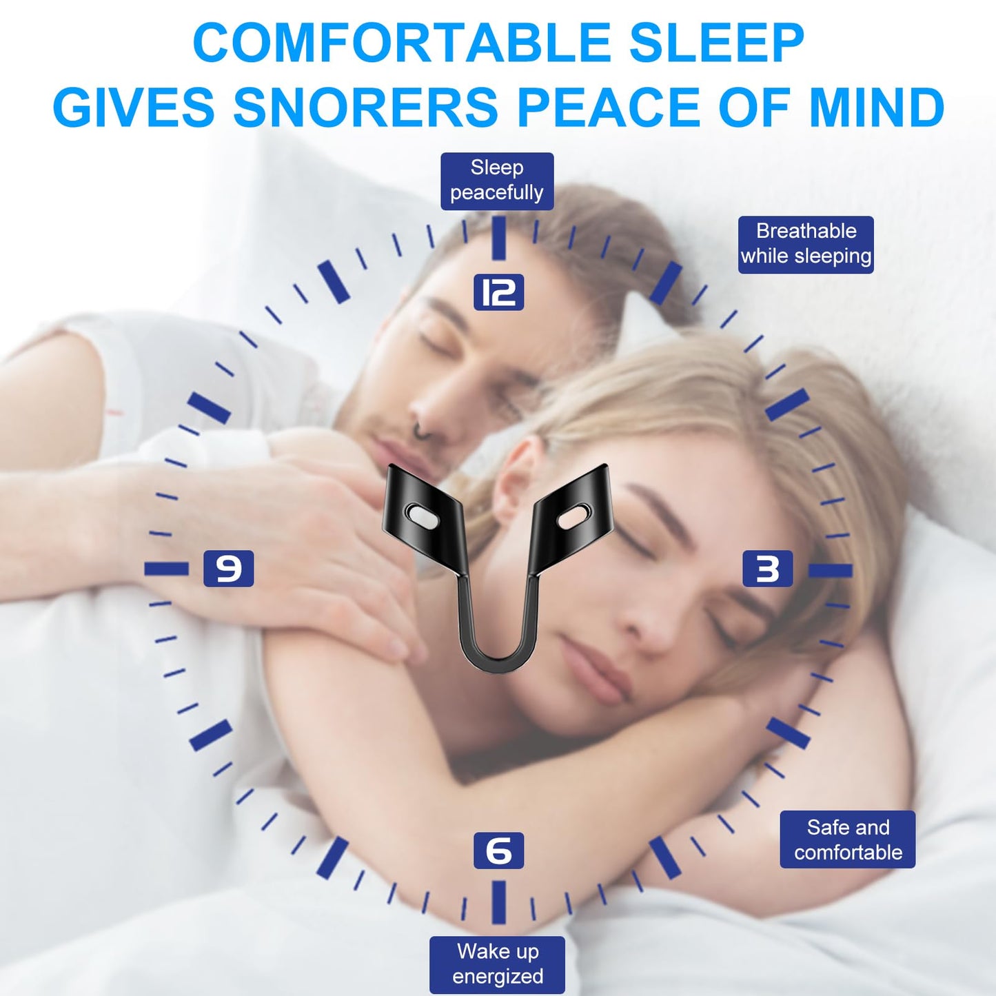 Anti Snoring Devices, Nasal Dilator for Sleeping, Effective to Relieve Snoring, for Nasal Snorers, Reusable Snoring Device to Enjoy a Peaceful Night's Sleep - 3 Pack (S/M/L)