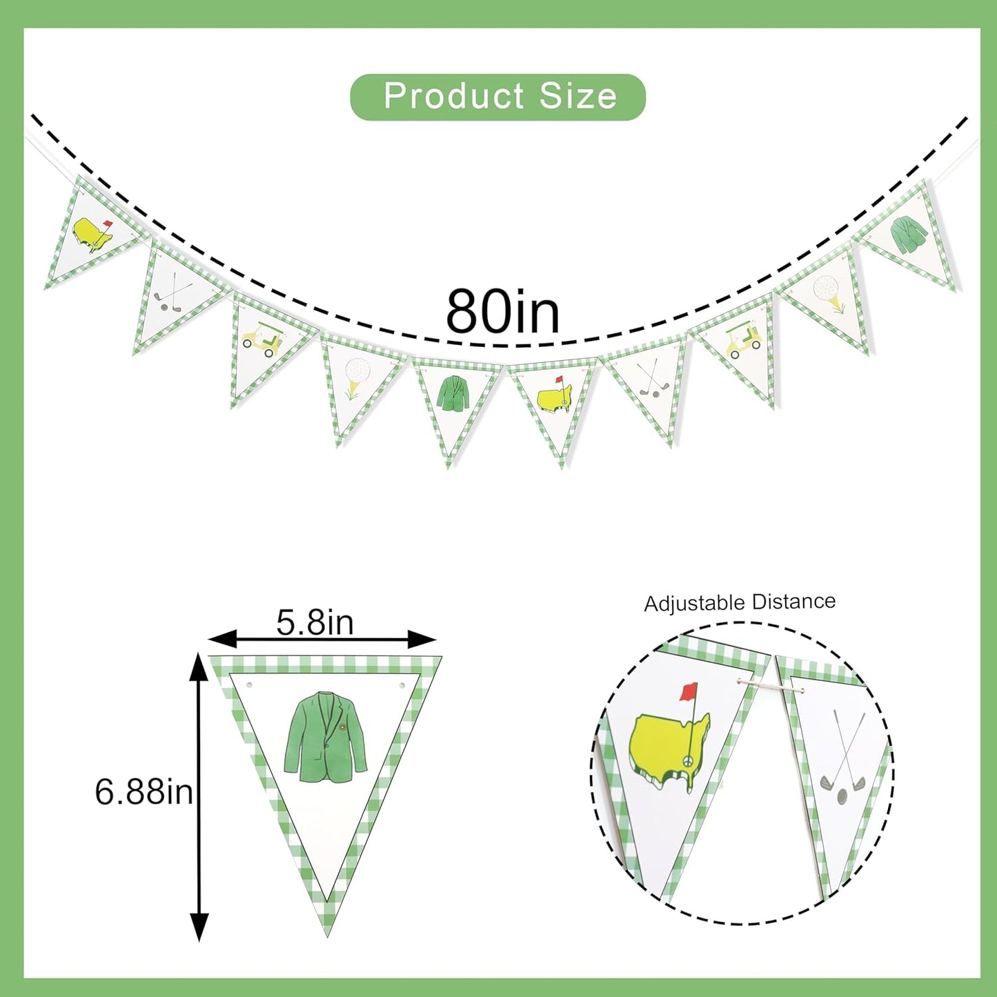 Golf Themed Birthday Banner - Golf First/1st Birthday Party Decorations,Hole In One Party Banner,Hole In One First Year Banner