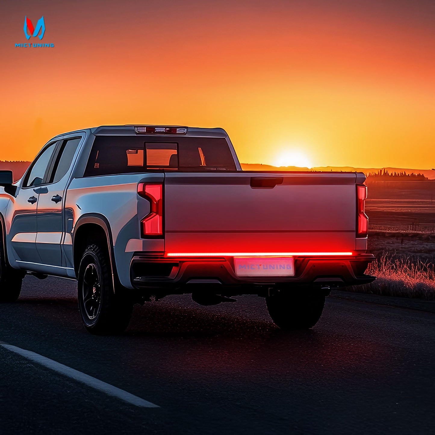 Mictuning Truck Tailgate Light Strip 48 Inch Triple Row 360 Led Ip67 Waterproof With Red Running Brake Sequential Turn Signal  Strobe & White Reverse Lighting