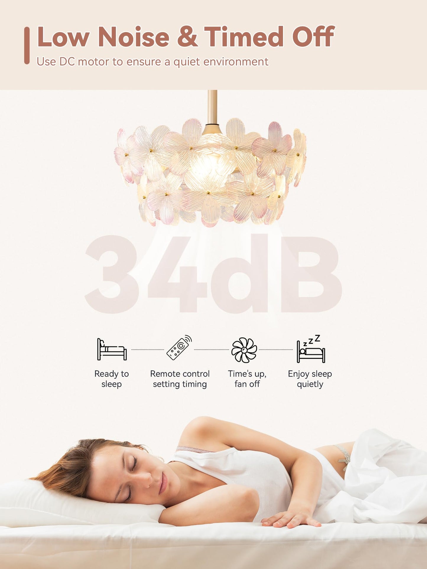 Ymkskj 20 Multi Crystal Fandelier Ceiling Fans With Lights, Flower Chandelier Ceiling Fan With Light Remote Control, Morden Cage
