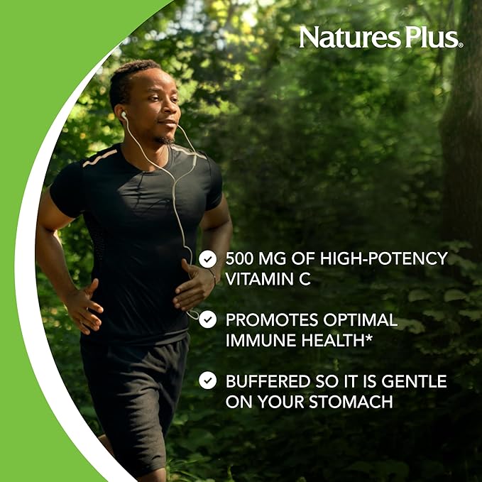 NaturesPlus Orange Juice Vitamin C 500 mg - 180 Chewable Tablets, Pack of 2 - Promotes Optimal Immune Health - Gentle on Your Stomach - Vegan, Gluten Free - 360 Total Servings