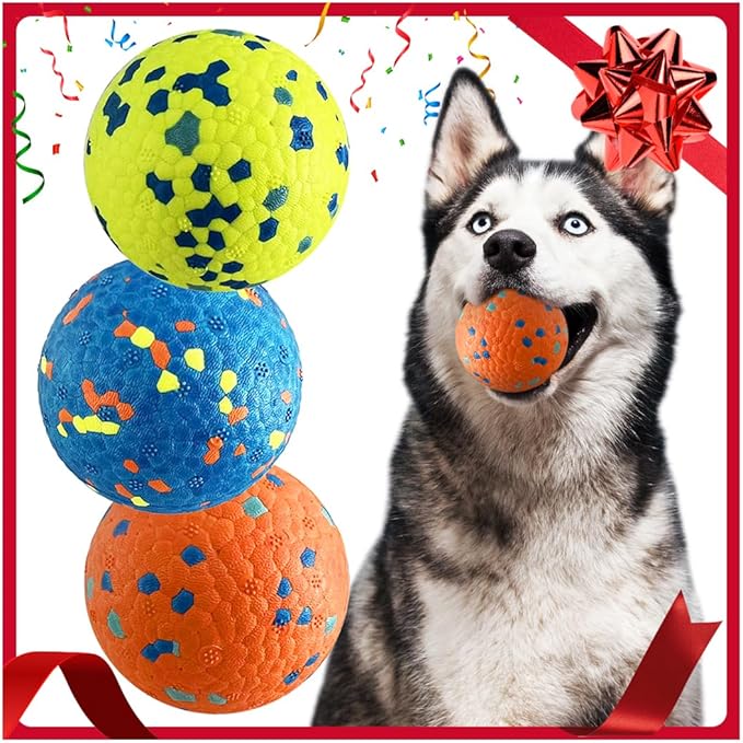 Mankoda Dog Balls, Indestructible Tennis Balls for Dogs, Durable Bouncy Dog Toy Balls for Aggressive Chewers, Interactive ...