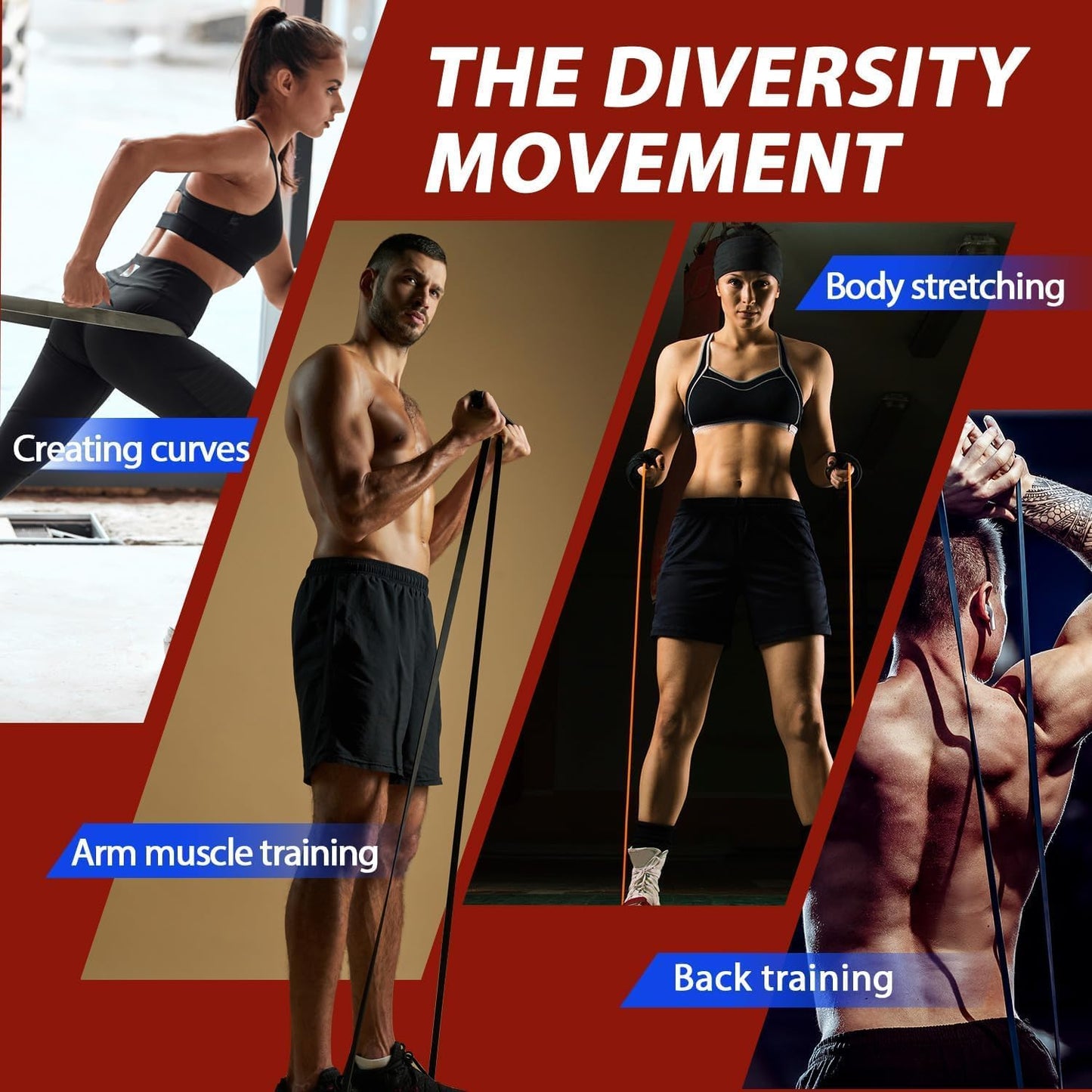 LEEKEY Resistance Band Set, Pull Up Assist Bands - Stretch Resistance Band Exercise Bands - Mobility Band Powerlifting Bands for Men and Woman Resistance Training, Physical Therapy,Home Workouts