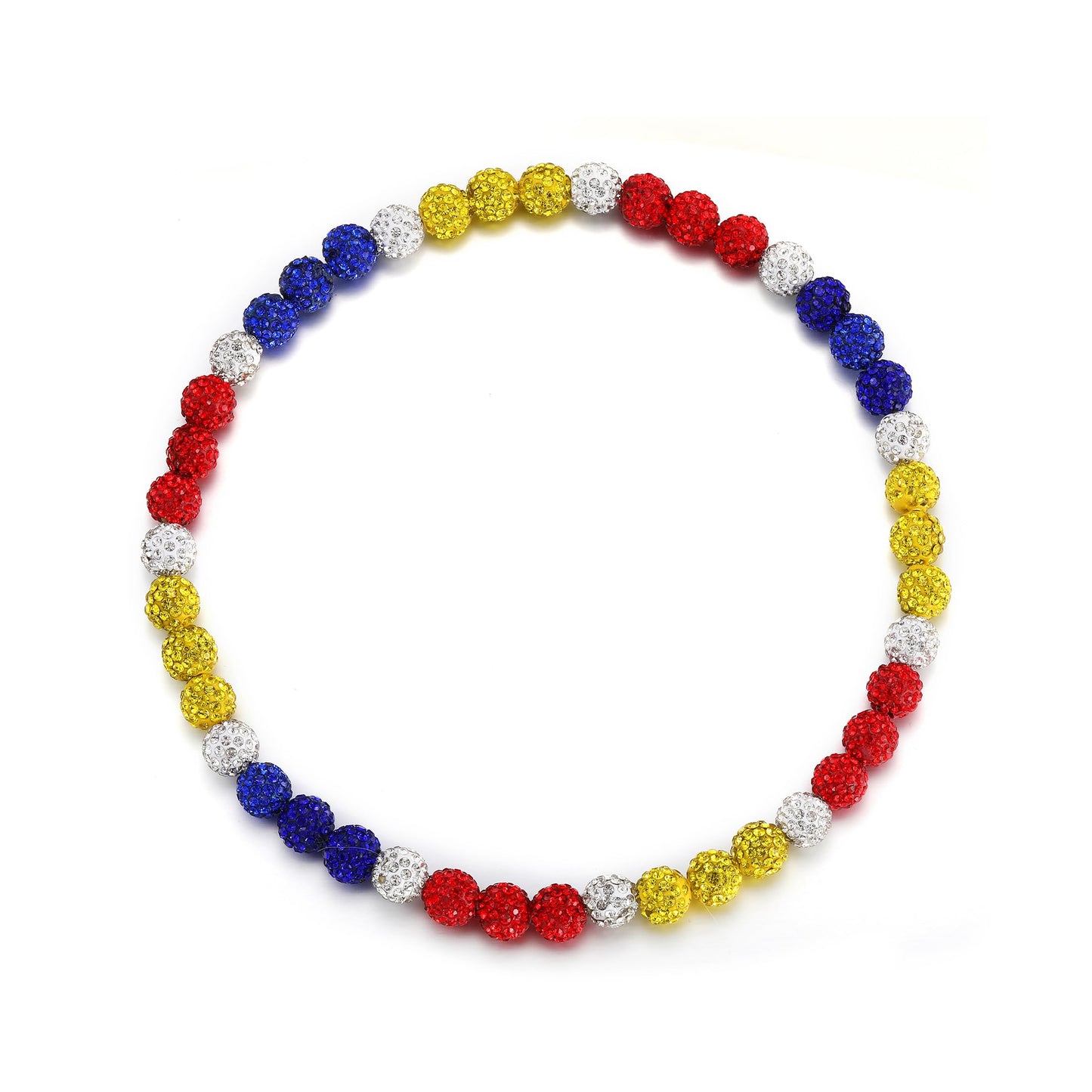HSWYFCJY Baseball Beaded Chain Necklace for Men Women, Rhinestone Discoball Drip Accessories Red Yellow and Blue Baseball Neckla