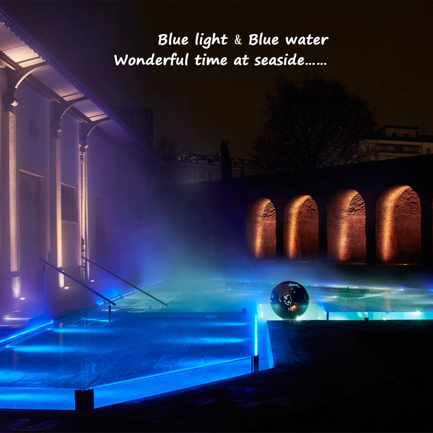 Areful Blue Led Rope Lights, 16Ft Flexible Strip, Waterproof Pvc, High Brightness 3528 Leds, Model Led-Mlf-2W-16Ft-Ex-B-1.