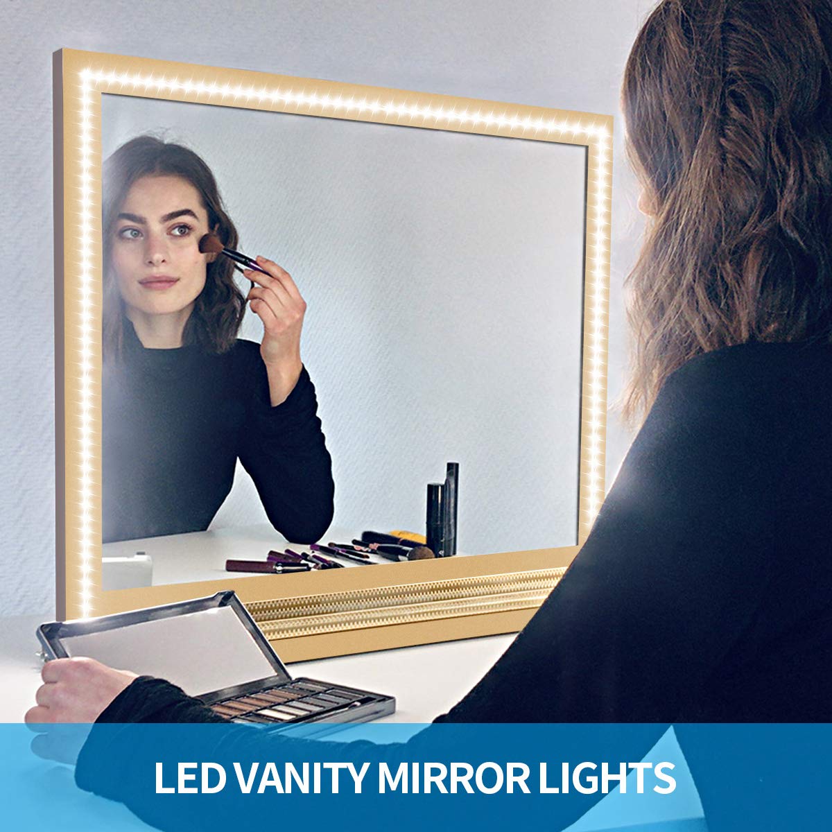 MY BEAUTY LIGHT LED Strip Lights, 32.8FT, White, Dimmable, Flexible Rope Lights with Power Supply, Clips, Dimmer Switch, Model ZH117-6000K